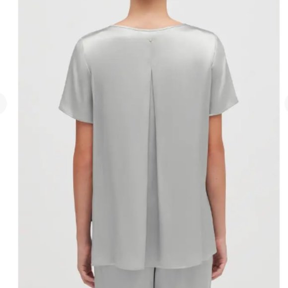 CUYANA Women's Washable Charmeuse High-Low Top - Picture 2 of 6